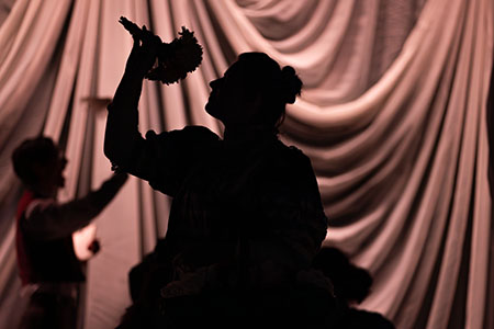 Actors on stage during a play