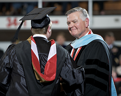 Dr Meehan at fall graduation