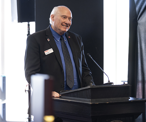 Scott Williams at the April Board of Trustees Meeting