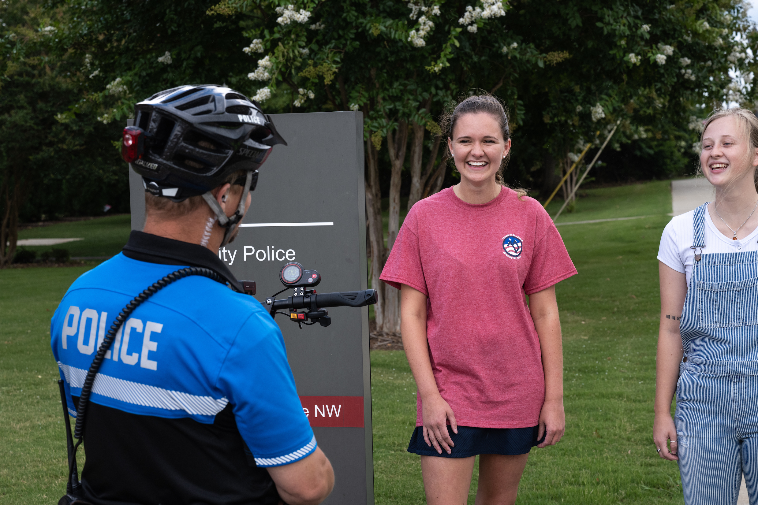 JSU police patrol campus on scooter.