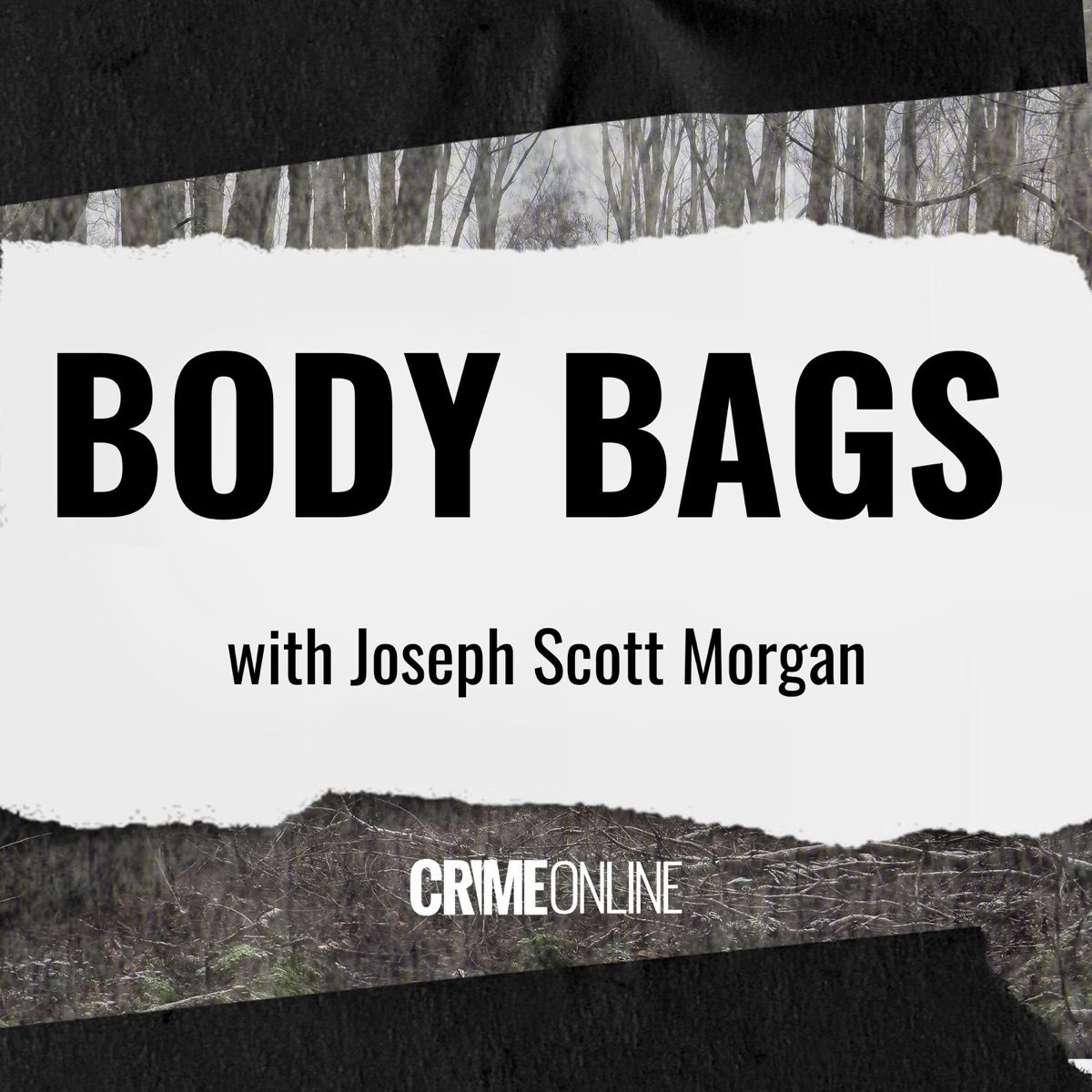 Logo for the Body Bags podcast. 