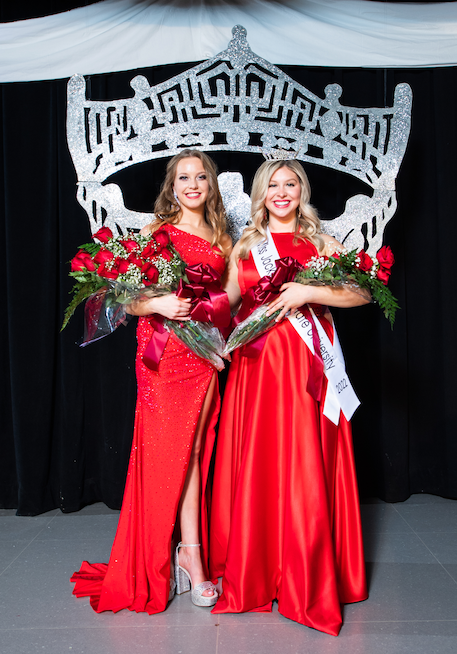 Morgan Carroll and Kaylee Knight compete in Miss JSU 2022. 