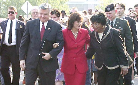 Procession begins around Trustee Circle