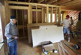 Volunteers at work.