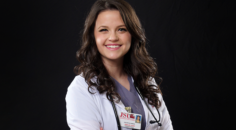 Nursing student with stethoscope