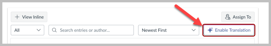 translation button on the right side of page at the top