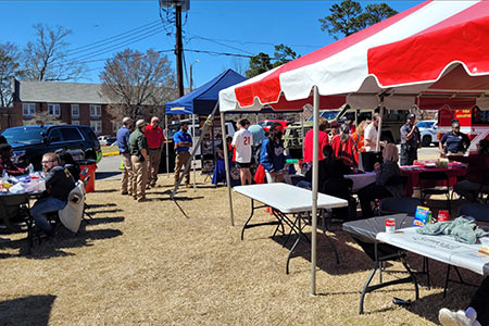 A crowd mingles at Public Safety Day on the Jsu Campus