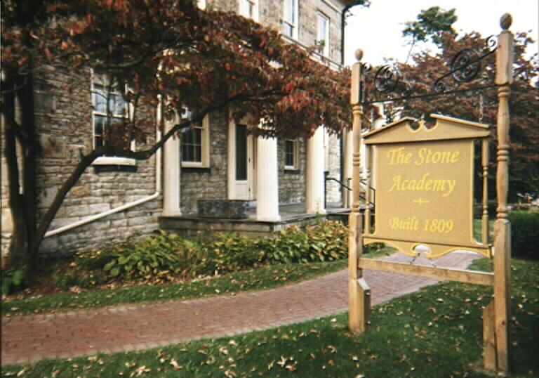 Stone Academy in Zanesville and Sign