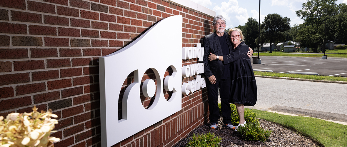 Randy and Kelly Owen by the ROC sign