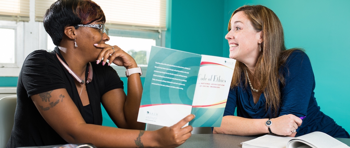social work students studying together