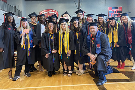 A group of JSU social work students at graduation