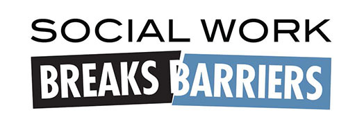 social work breaks barriers logo for social work conference