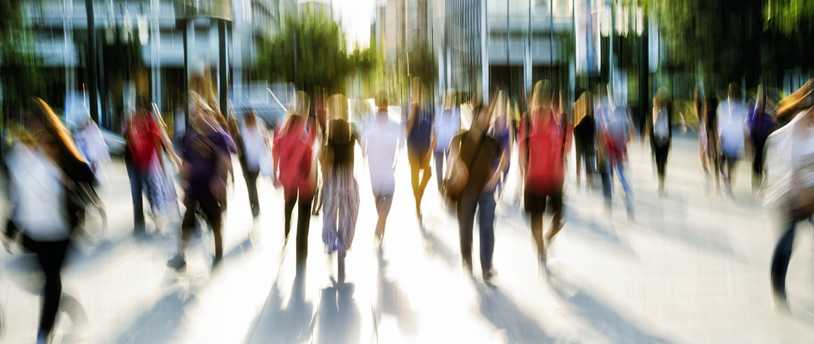 Crowd of people on street