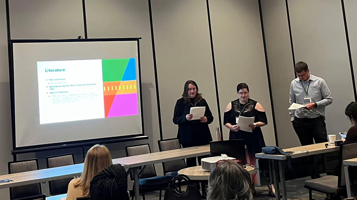 Addie Lot presenting with Drs. Turgeon and Church at Southern's Sociological Society