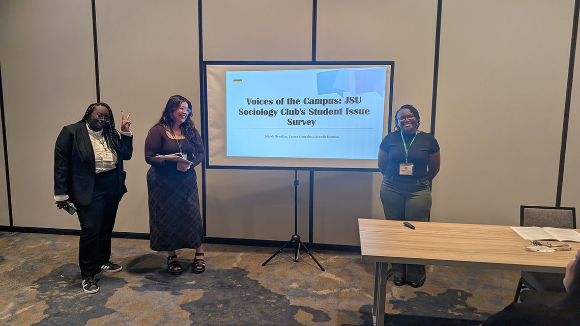 Sociology Club members presenting at the Student Research Symposium