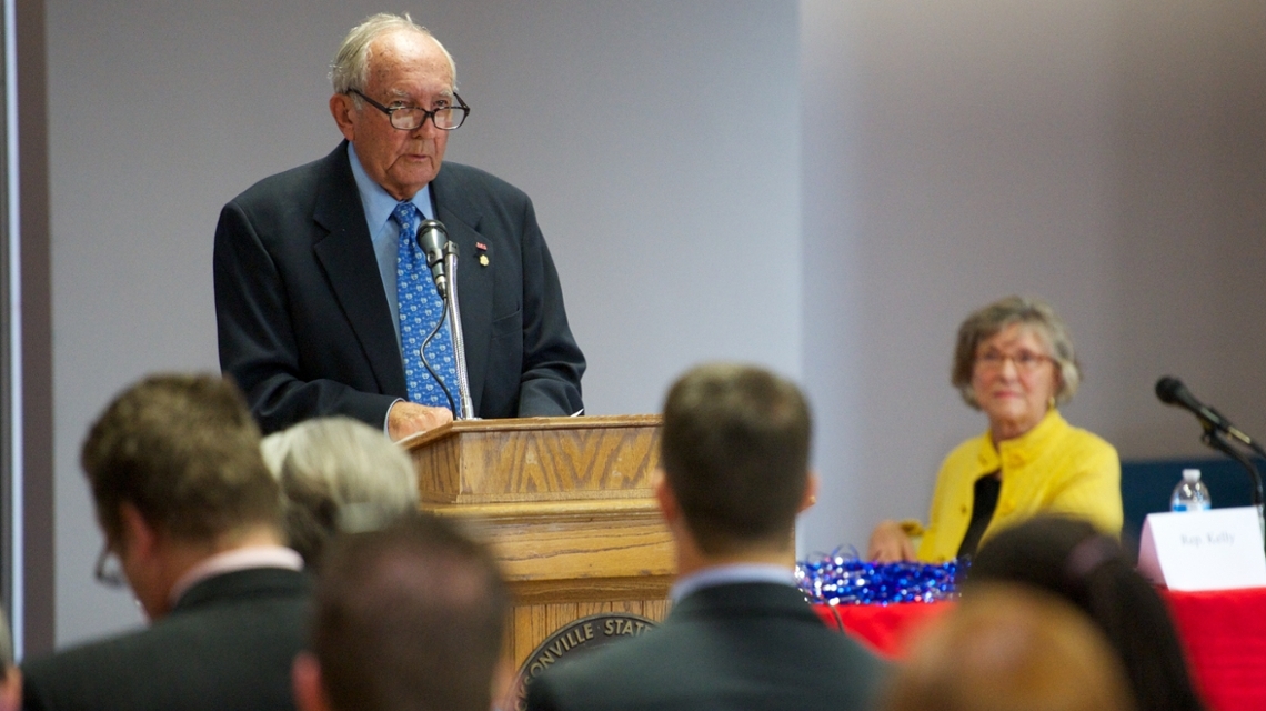 Speakers at the 2013 Constitution Day Celebration speak to the audience. 