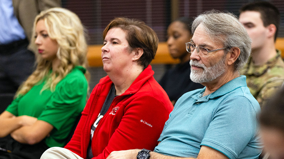 Audience members included students, faculty, staff, and community members. 