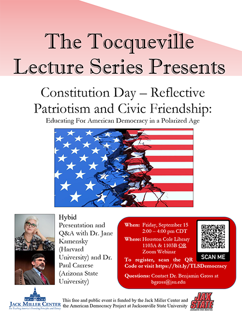 2023 The Tocqueville Lecture Series & Constitution Day Promotion Poster