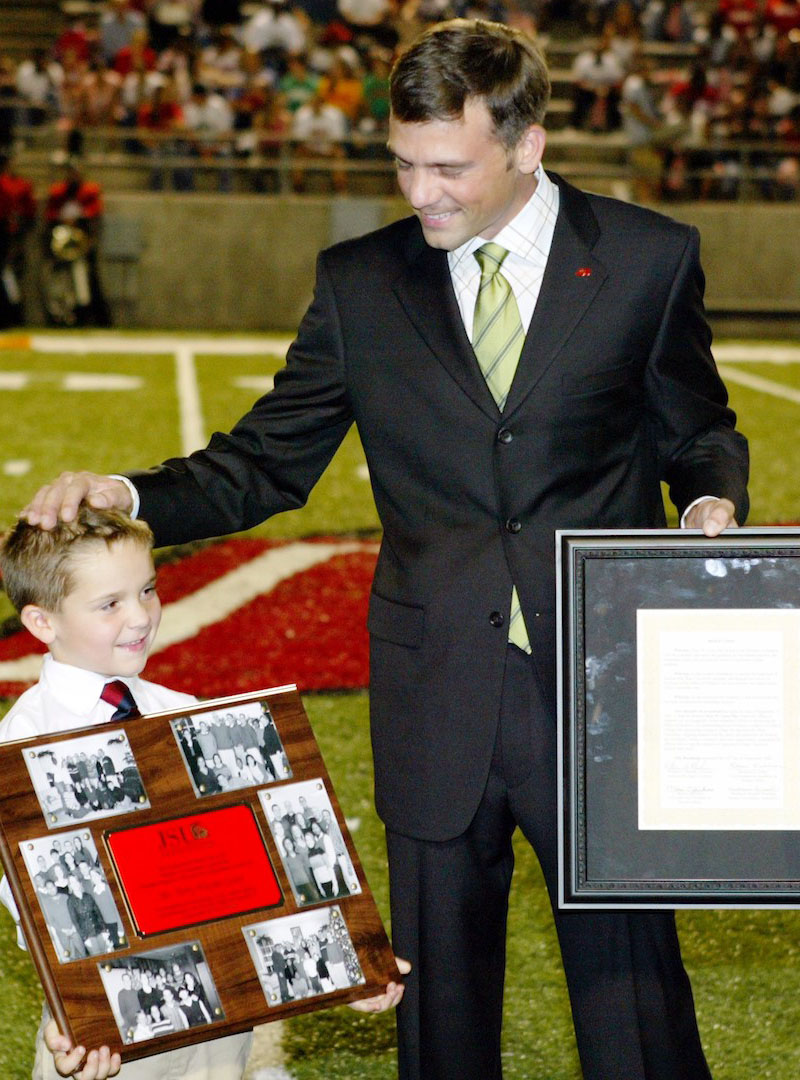 Terry and son Colin in 2005