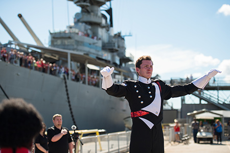 Daniel O Donnell conducting the Southerners at the Pearl Harbor Anniversary