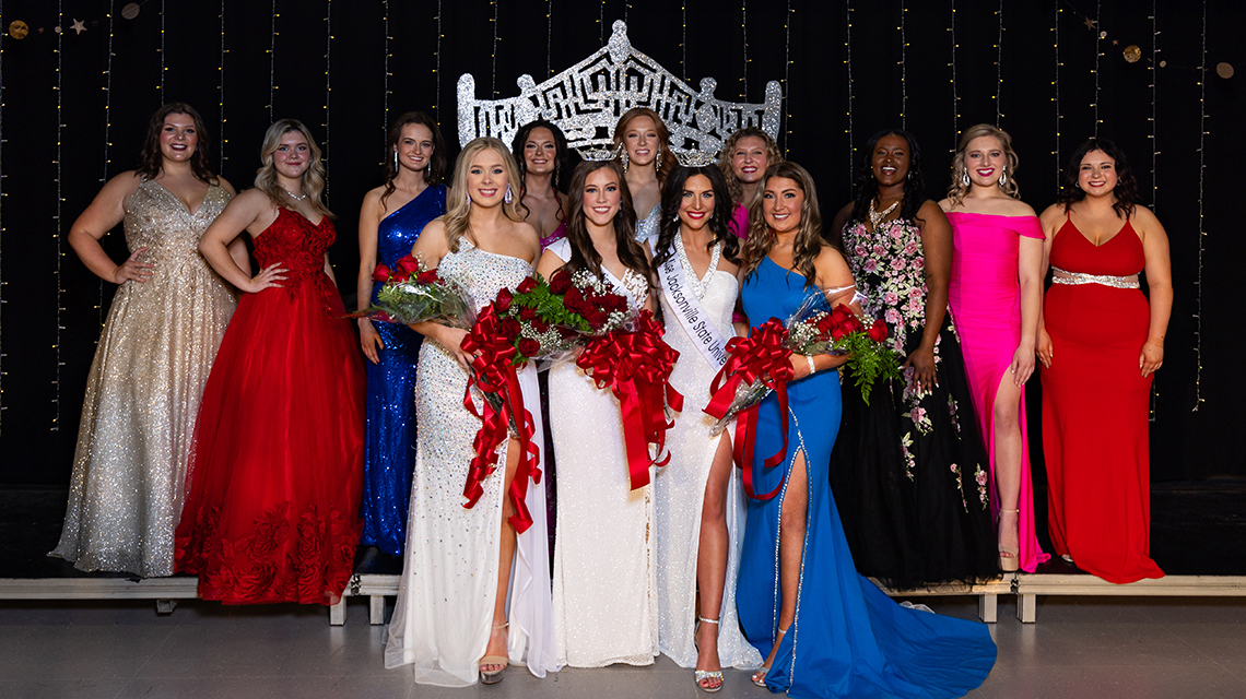 Miss JSU Contestants on stage after crowning