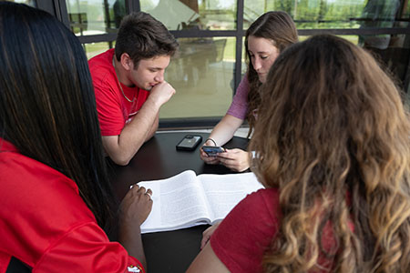Two students working together
