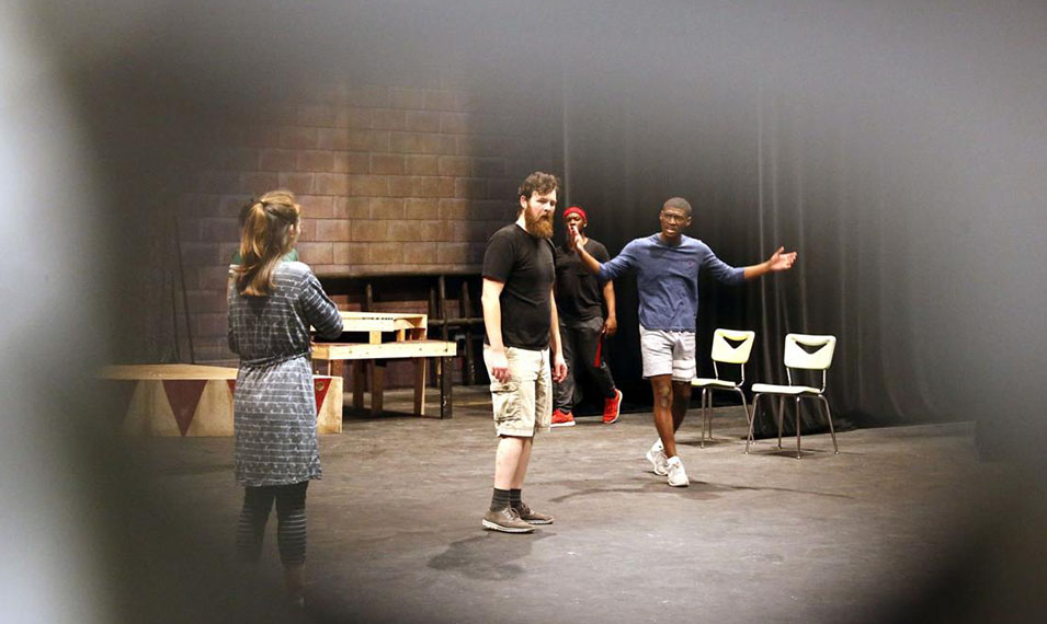Students auditioning for a play